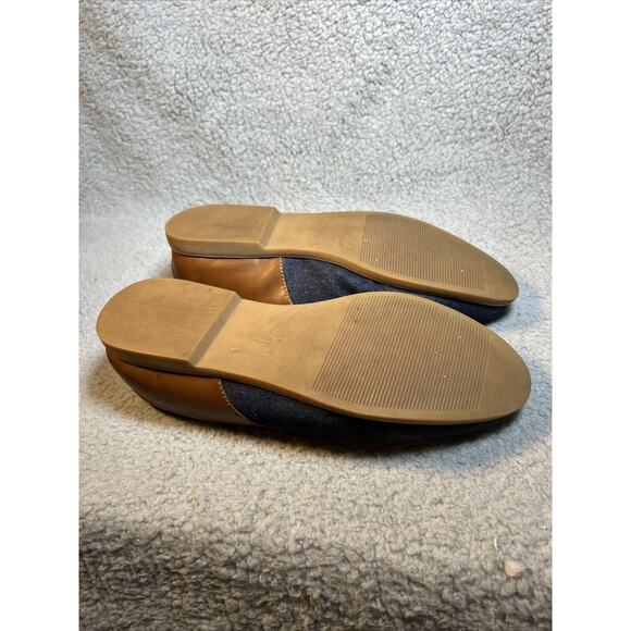 GH Bass Womens Dixie Saddle Shoes Oxfords Flats Denim Brown Trim Laces Up Sz 10M - Picture 12 of 14